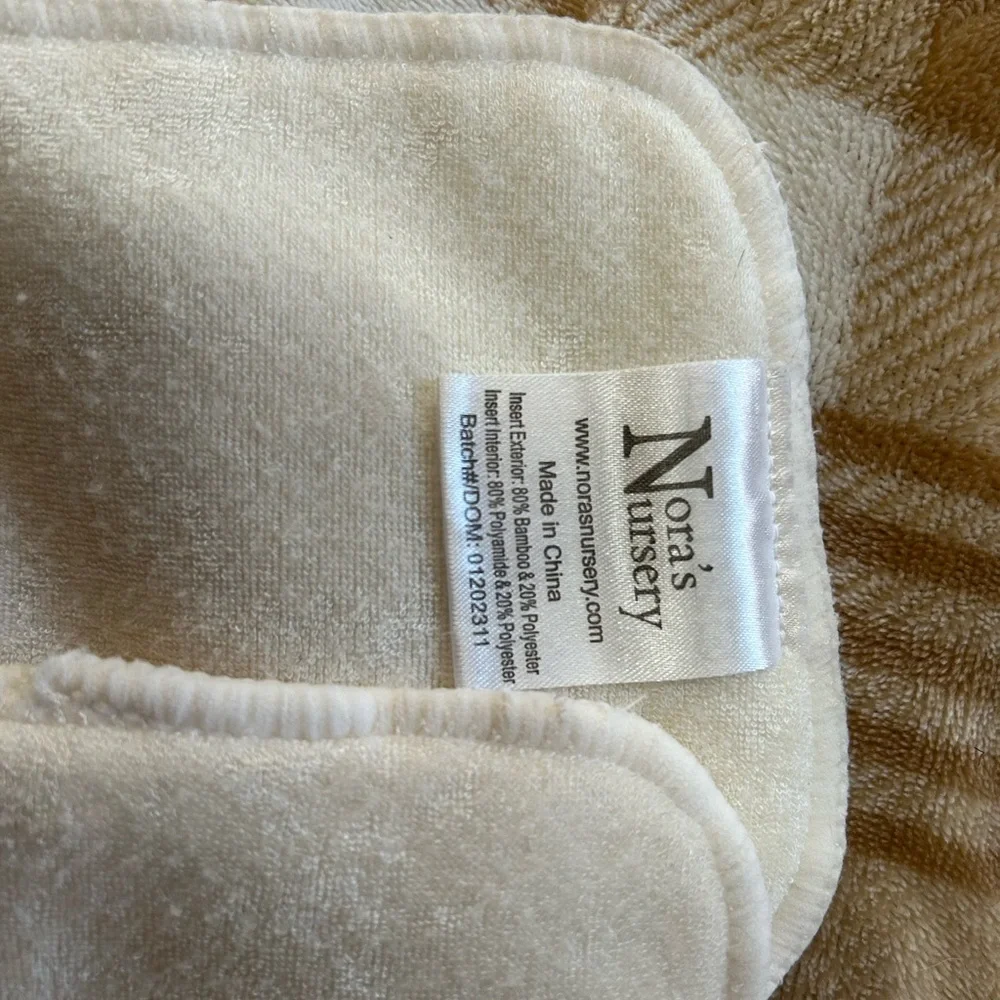 Nora’s Nursery Set of Cream Cloth Diaper Inserts